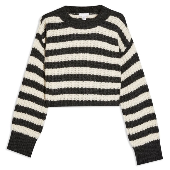 NEW TOPSHOP Oversized Crop Chunky Sweater Size 14 - Picture 5 of 7